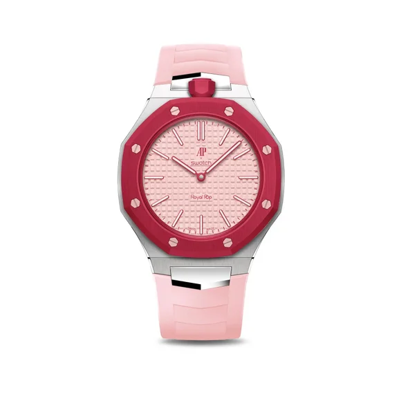 Корпус для часов POP-Swatch x AP - Красный и Розовый - Комплект из 2 ремешков
