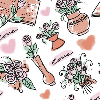 Цветы в вазе Doodle