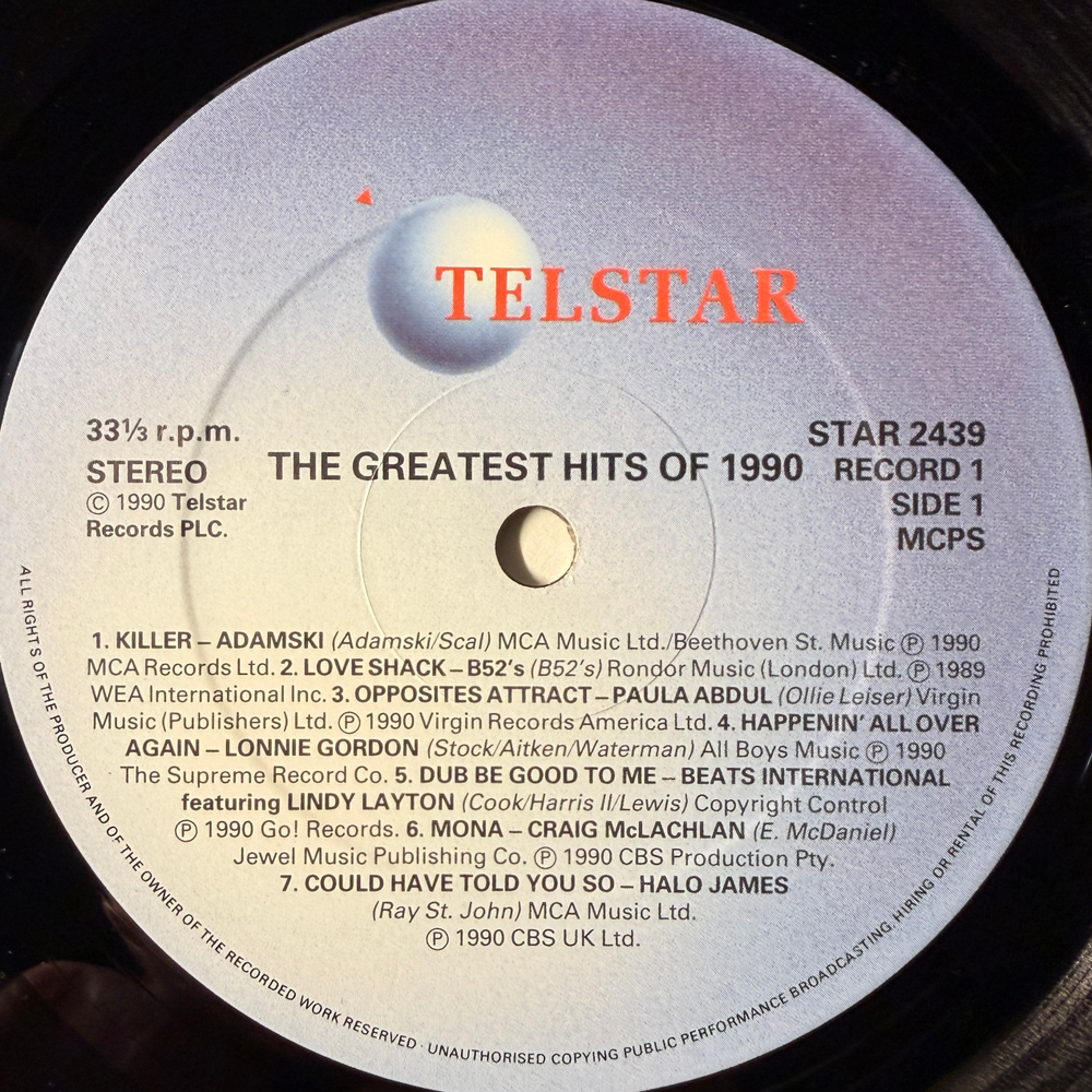 The Greatest Hits Of 1990 2LP (Англия 1990г.)