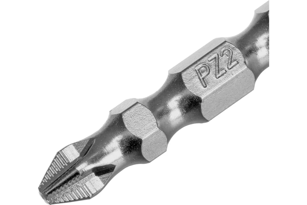 Бита GROSS двухсторонняя, PH2-PZ2, 45мм, сталь S2, 10 шт 112017