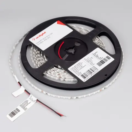 Лента RT-A120-5mm 24V Yellow (9.6 W/m, IP20, 2835, 5m) (Arlight, узкая)