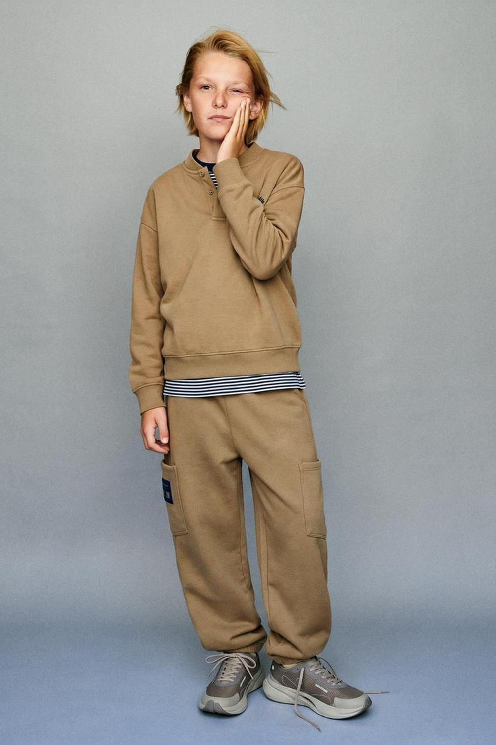 ZARA БРЮКИ КАРГО FELPA VARSITY, РЫЖЕВАТО-КОРИЧНЕВЫЙ