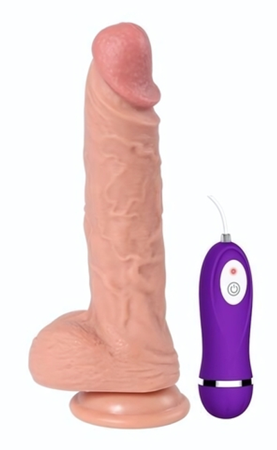 Телесный реалистичный вибратор REAL Dual Layer - 23 см. (Цвет: телесный)