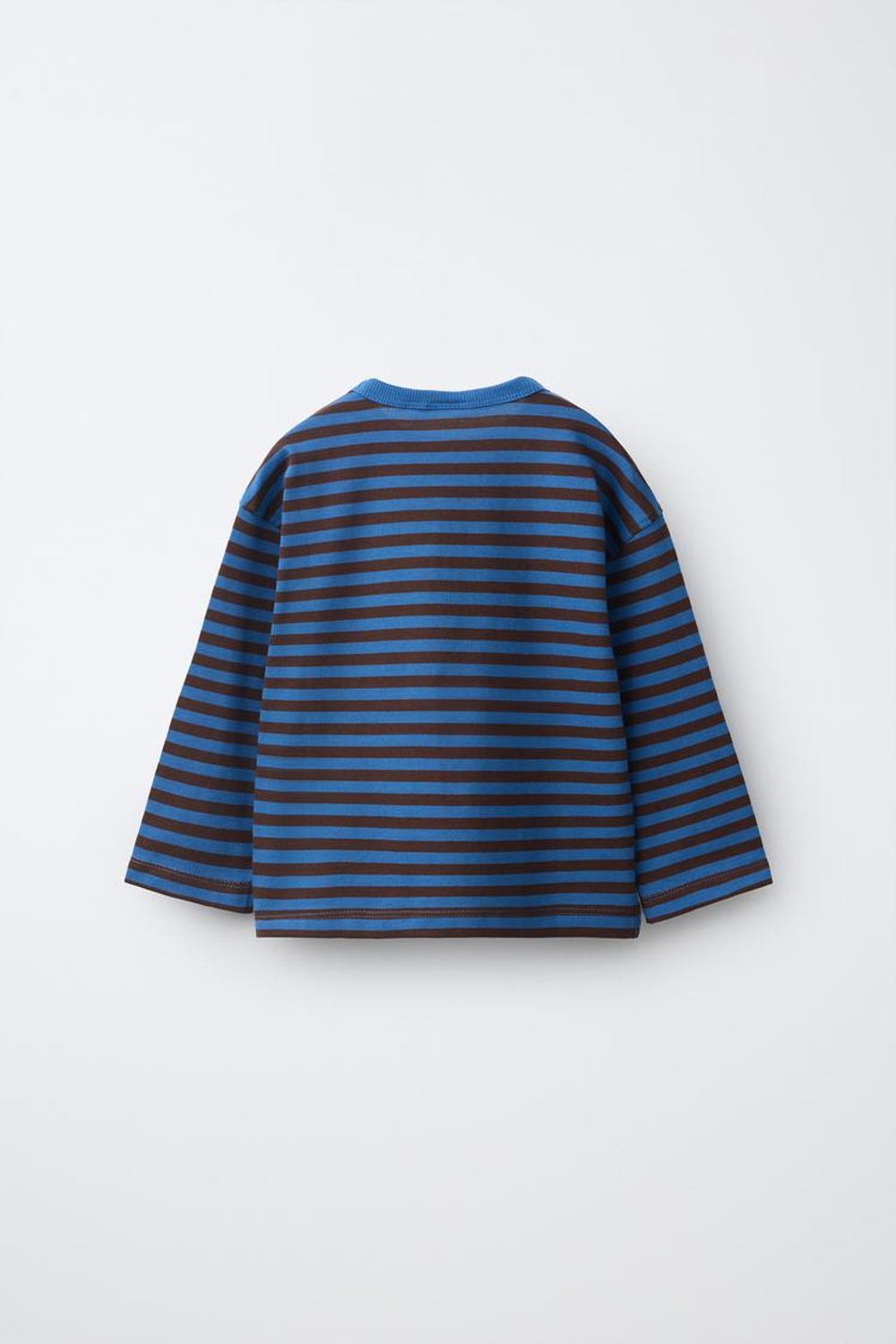 ZARA ФУТБОЛКА В ПОЛОСКУ, КОРИЧНЕВО-СИНИЙ