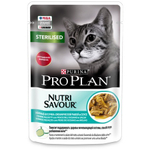ProPlan 85г пауч NutriSavour Sterilised Влажный корм для стерилизованных кошек Океаническая рыба (соус)