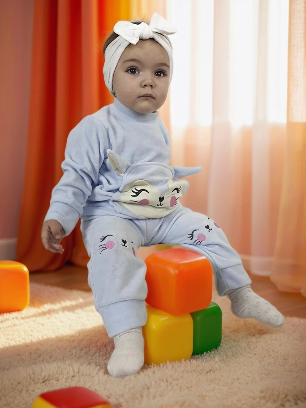 1032-12-8 Комплект для девочки (джемпер+брюки)
