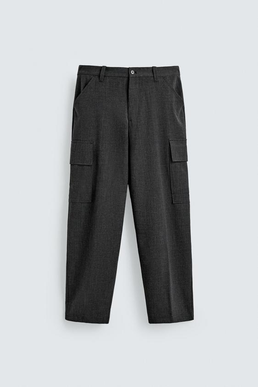 ZARA БРЮКИ КАРГО STRAIGHT FIT КОМФОРТНОЙ ПОСАДКИ, СЕРЫЙ