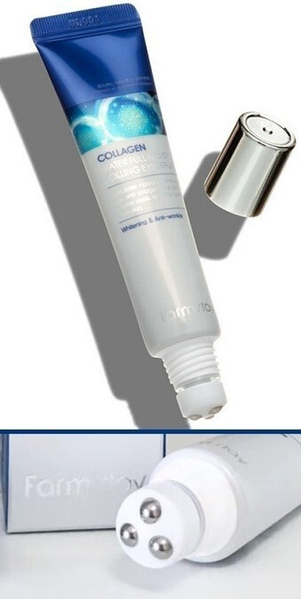 Сыворотка-роллер для кожи вокруг глаз с коллагеном FarmStay Collagen Water Full Moist Rolling Eye Serum 25 мл.