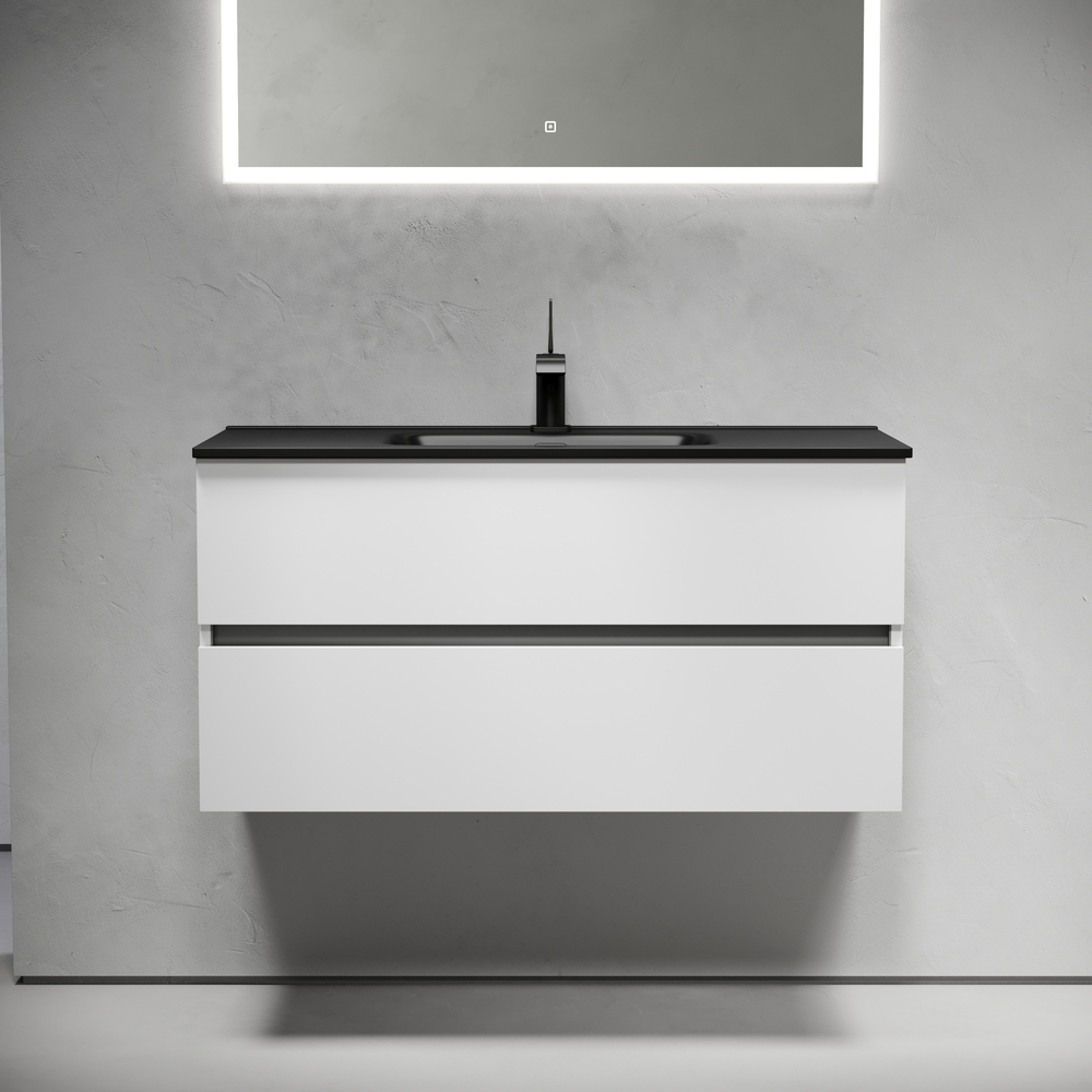 Тумба подвесная под раковину Sancos Urban, белый глянец 990х450х550, арт. UR100W