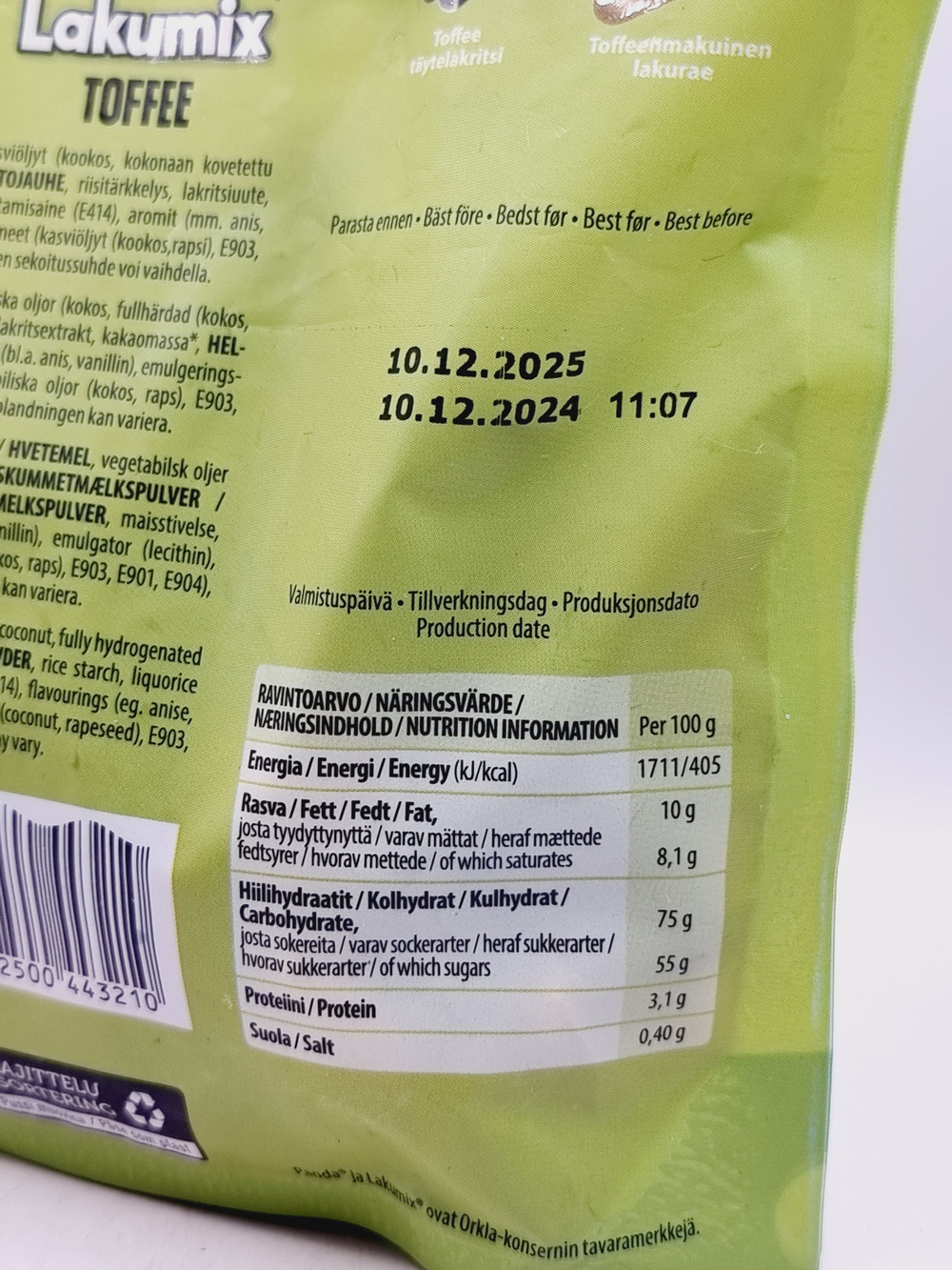 Panda Lakumix Toffee лакриничные конфеты c ирисом 250 г (из Финляндии)