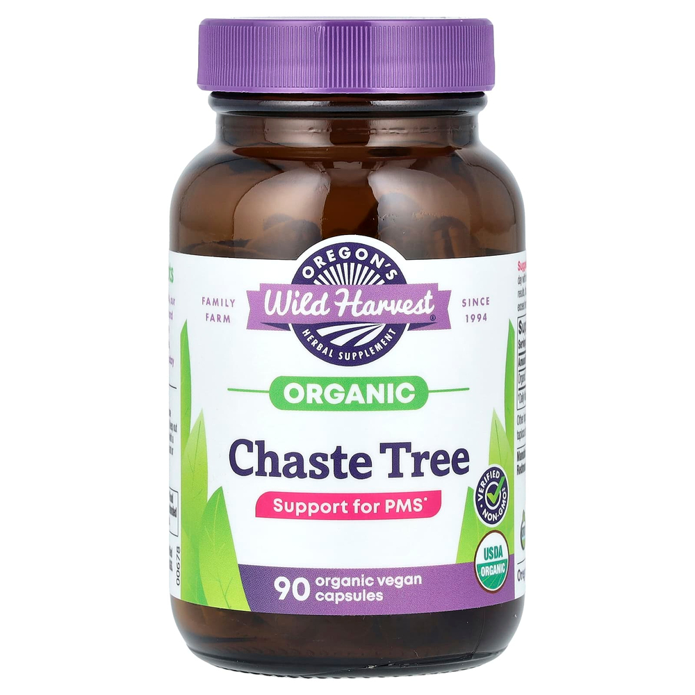 Oregon's Wild Harvest, Organic Chaste Tree, 90 веганских капсул (440 мг на капсулу)