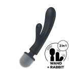 Серый двусторонний вибромассажер 23,7см Satisfyer Triple Lover 4018201