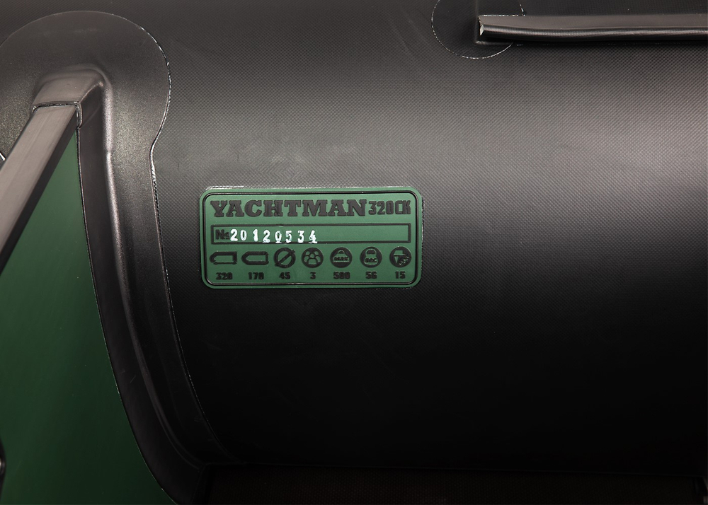YACHTMAN-320 СК INTERCEPTER (Яхтман) зеленый-черный (лодка ПВХ под мотор с усилением)
