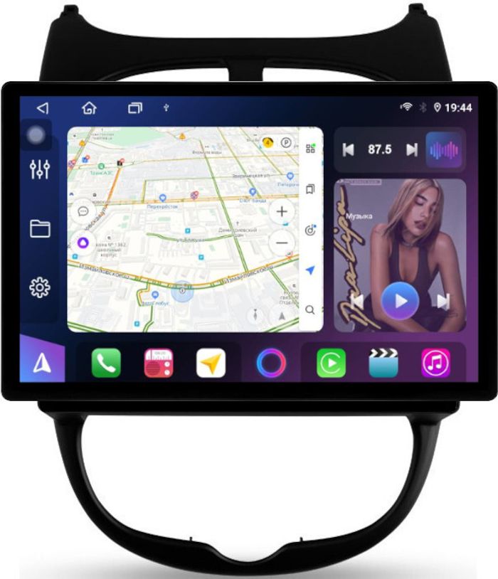 Магнитола для Peugeot 206 1998-2012 - FarCar BX877 монитор 13" 2K QLED на Android 13, TS10, 6+128, CarPlay, 4G SIM-слот