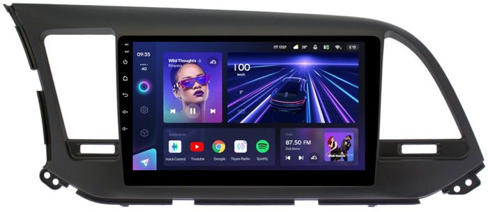 Магнитола для Hyundai Elantra 6 2016-2018 (без штатной КЗВ, рамка тип 2) - Teyes CC3L монитор 9" IPS на Android 10, CarPlay, 4G SIM-слот