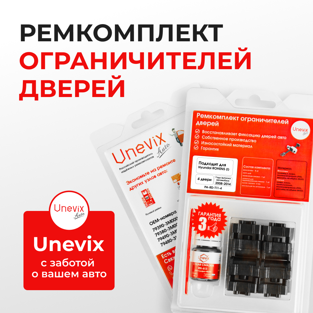 Ремкомплект ограничителей дверей Hyundai ROHENS (I) BH; BK; DK (4 двери, тип 11) 2008-2014