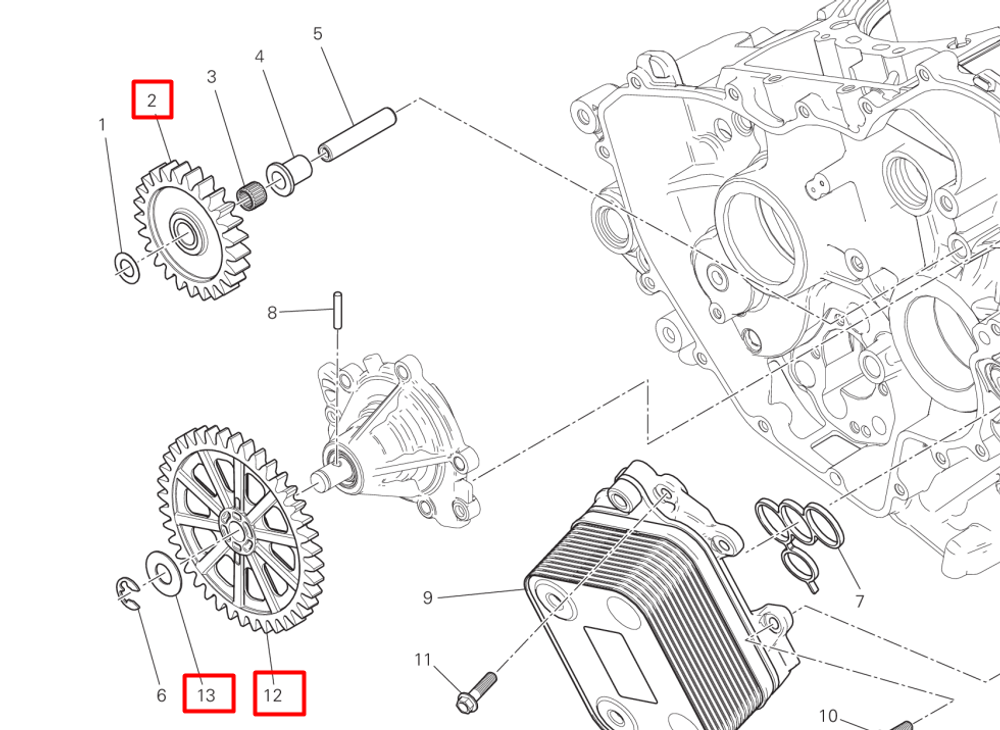 DUCATI WATER DRIVEN GEAR SET (P 959, 899, 1199, 1299)