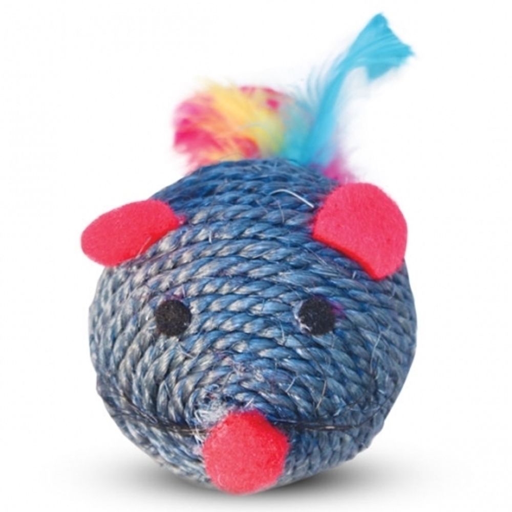 Игрушка для кошек из сизаля "Мышонок", 65 мм