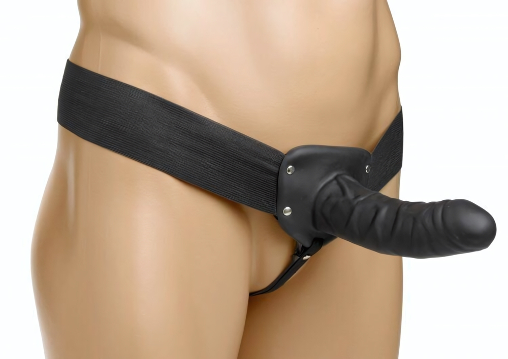 Полый страпон Erection Assist - 15,2 см. (Цвет: черный)
