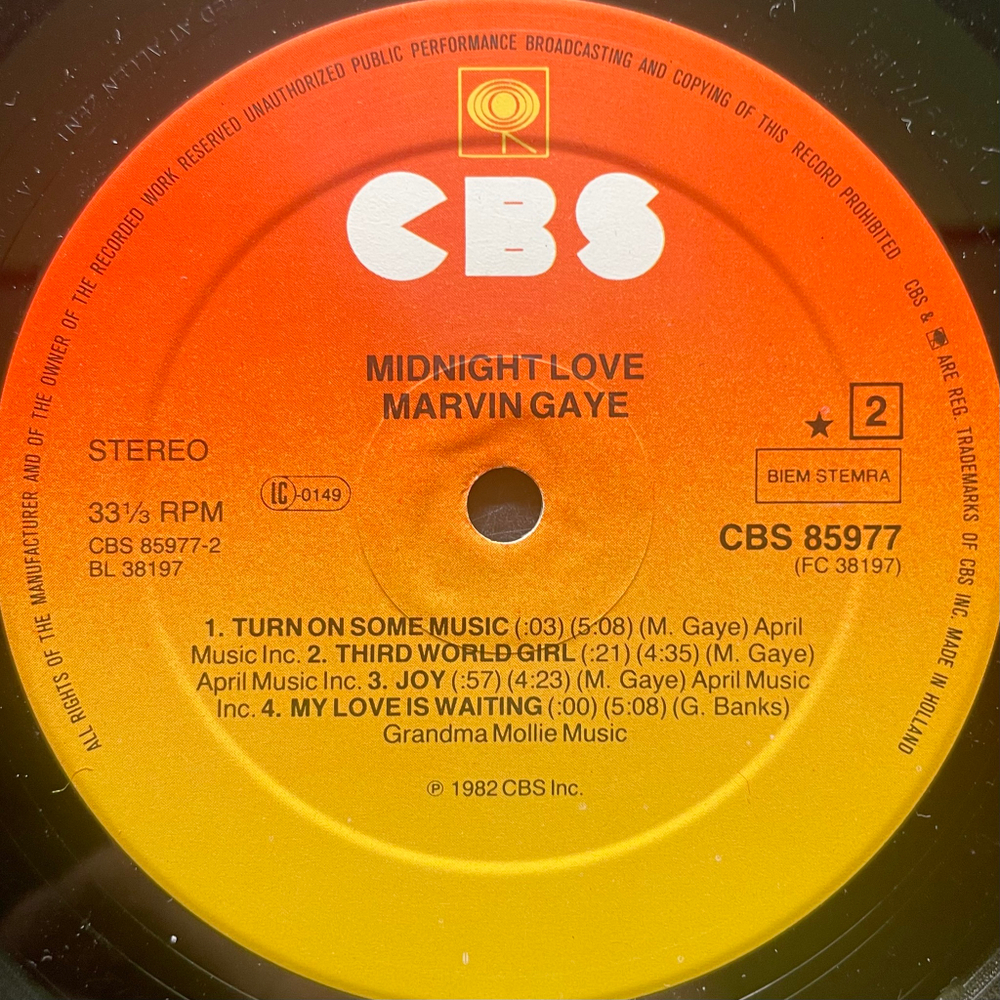 Marvin Gaye - Midnight Love (Голландия 1982г.)