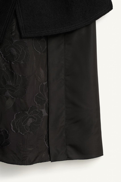 ZARA КОМБИНИРОВАННАЯ ЮБКА С ОТДЕЛКОЙ — LIMITED EDITION, ЧЕРНЫЙ