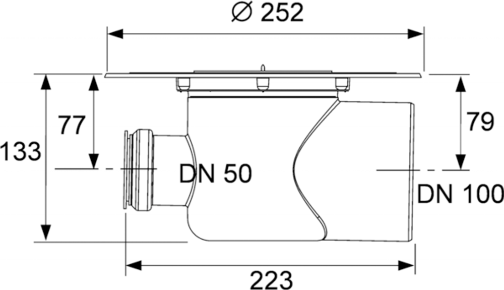 Сифон TECEdrainpoint S DN 100, с универсальным фланцем Seal System