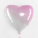 Сердце 18" Бело-розовый градиент / White-Pink gradient Fm