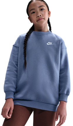 Кофта для девочки теннисная Nike Kids Sportswear Club Fleece Oversized - world indigo/white
