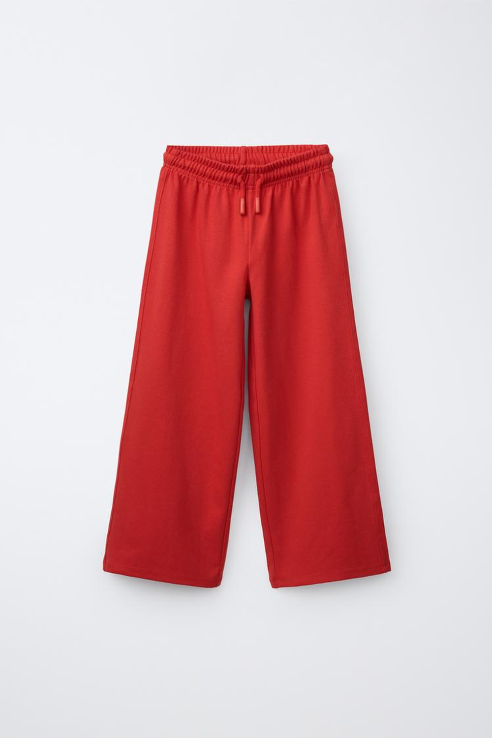 ZARA КОМПЛЕКТ ИЗ ТОЛСТОВКИ НА МОЛНИИ И БРЮК WIDE LEG, КРАСНЫЙ