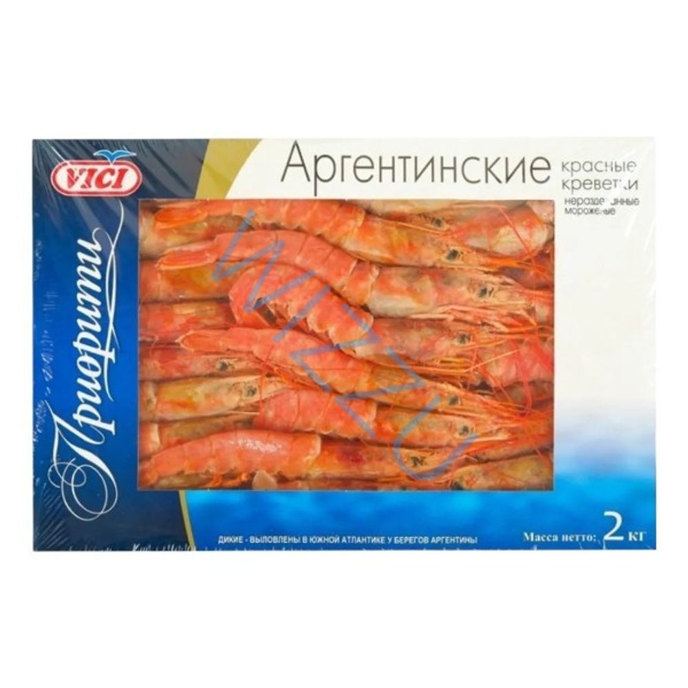 Аргентинские красные креветки с/м в панцире  с головой 20/30, VICI ПРИОРИТИ вес