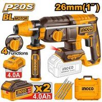 Аккумуляторный перфоратор BL 20В, 2,5Дж 2хАКБ 4Ач и ЗУ 4А INGCO CRHLI262085 INDUSTRIAL
