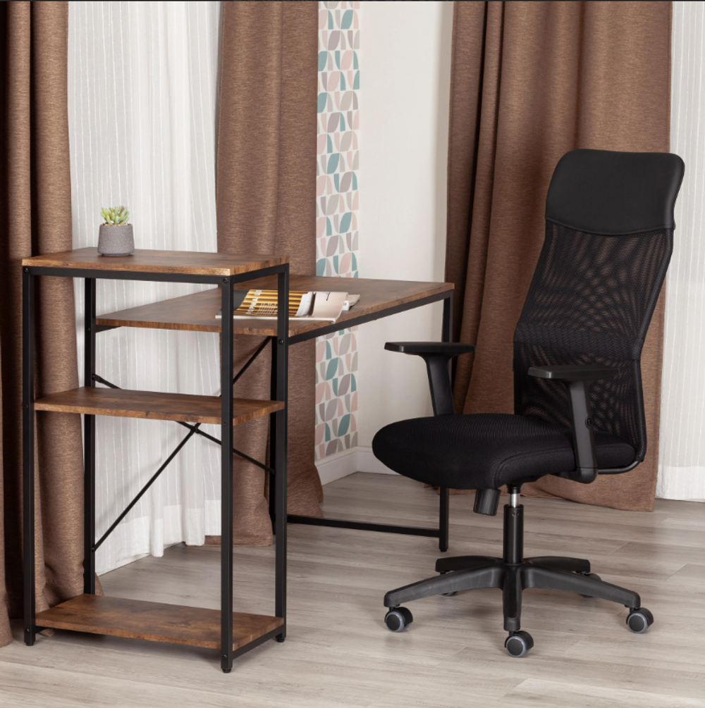 Practic (Tetchair) Кресло офисное (ткань/кожзам черный)