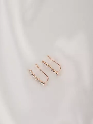 Серьги-клаймберы Млечный путь с белыми кристаллами Swarovski