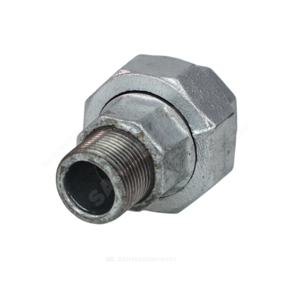 Соединитель прямой американка чугун оц Ду 15 (1/2") ВР/НР Fittex PLUS