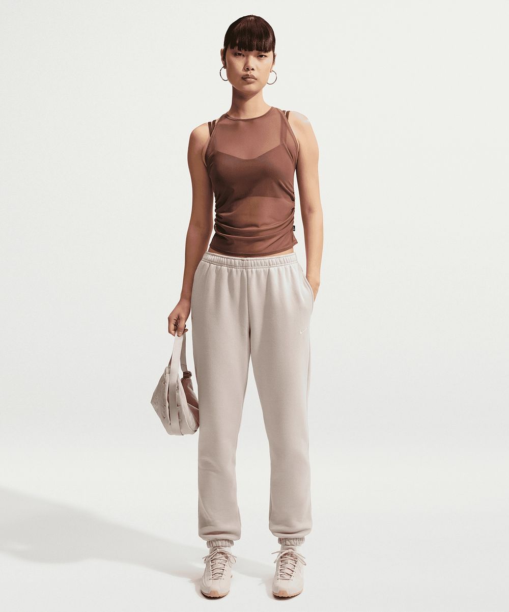 Брюки спортивные женские NIKE W NK STDO FLC MW MR STD CF PNT