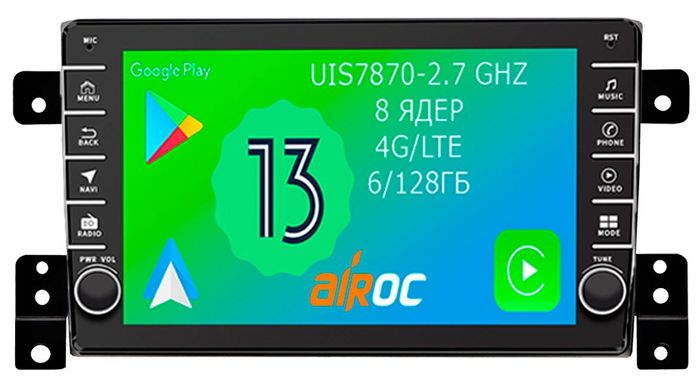 Магнитола для Suzuki Grand Vitara 2005-2016 - Airoc AB-3503 (кнопки и крутилки), Android 13, Быстрая, SIM-слот, CarPlay