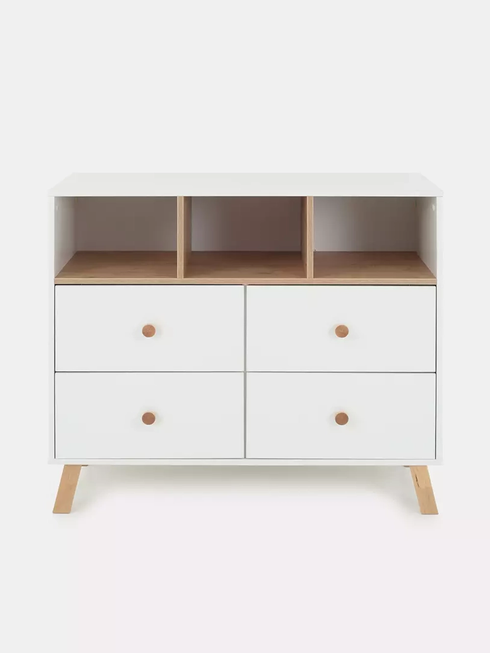 Комод с ящиком "Style" 80 см 2 ящика 2 отсека (арт.115) Cloud White