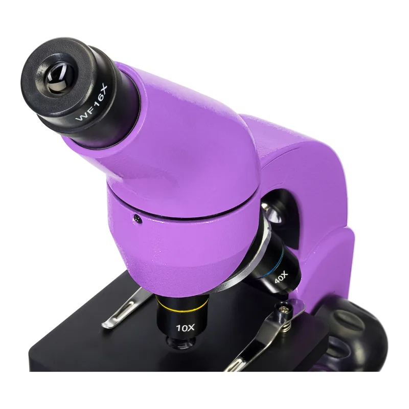 Микроскоп Levenhuk Rainbow 50L PLUS Amethyst\Аметист - наклонная насадка с окуляром, вид сверху
