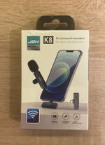 Микрофон беспроводной Type-C K8 JBH, петличный, прищепка, для ANDROID Type-C, черный
