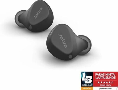 Наушники Jabra Elite 4 с активным шумоподавлением, черные (Из Финляндии)