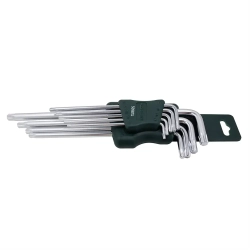 Набор ключей TORX Г-образных экстра длинных, 9пр. (Т10, Т15, Т20, Т25, Т27, Т30, Т40, Т45, Т50) в пластиковом держателе RockForce##Rock FORCE RF-5098XL