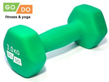Гантель GO DO в матовой оболочке вес 3 кг  (Зеленый)