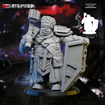 Astra Militarum Vostroyan Firstborn Ogryn Огрин №5 с щитом и молотом миниатюра для dnd, днд, pathfinder, фентези, Настольная игра, НРИ, Варгейм, РПГ