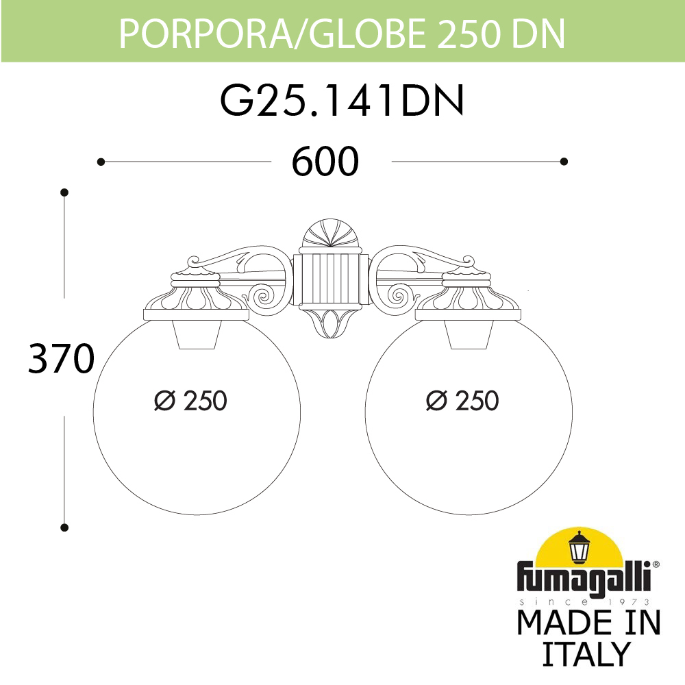 Уличный настенный светильник Fumagalli GLOBE 250 G25.141.000.AYF1RDN