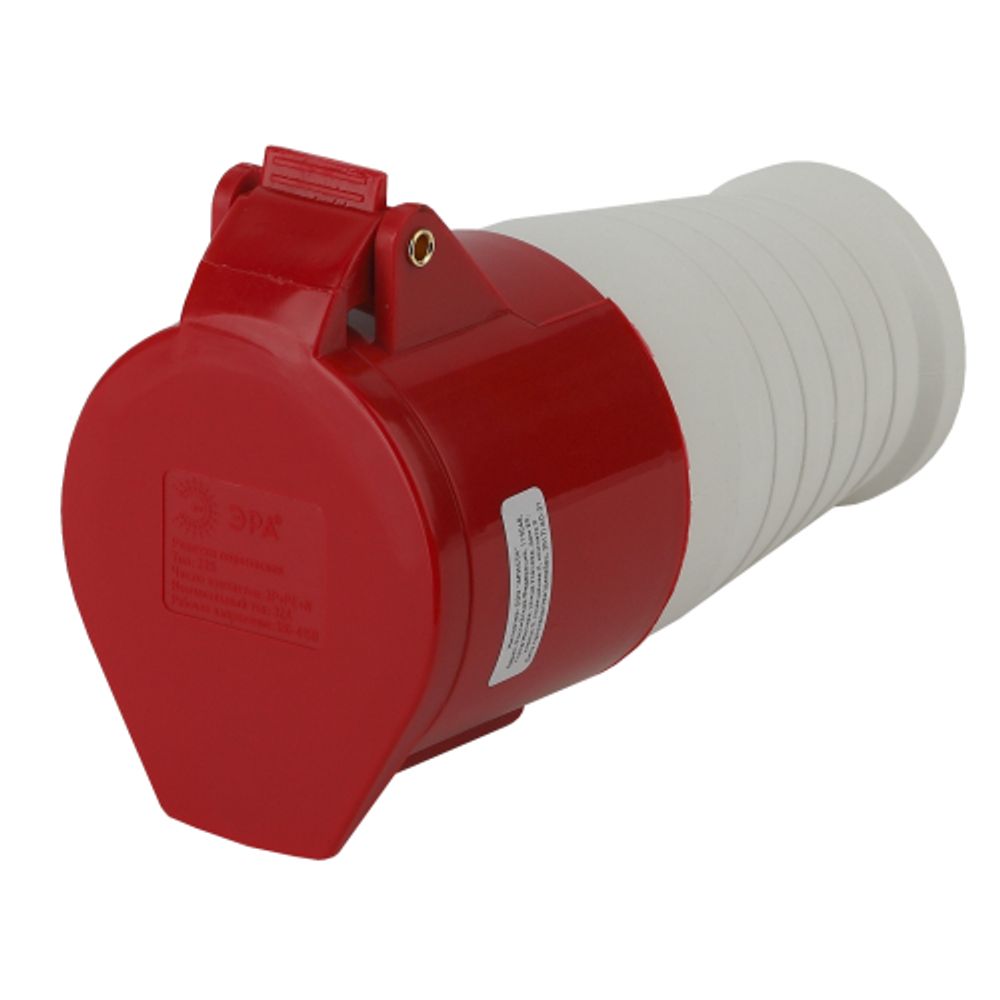 Розетка ЭРА R-32-3P-PE-N-IP44 переносная 225 3Р+РЕ+N 32А 380В IP44 | Электротовары