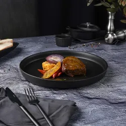 Тарелка с бортом d 27 см h2,8 см Smooth Black Raw Stellar P.L. Proff Cuisine [3]