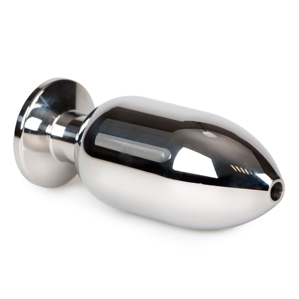 Серебристая анальная пробка Sinner Big Metal Buttplug - 10 см. (Цвет: серебристый)
