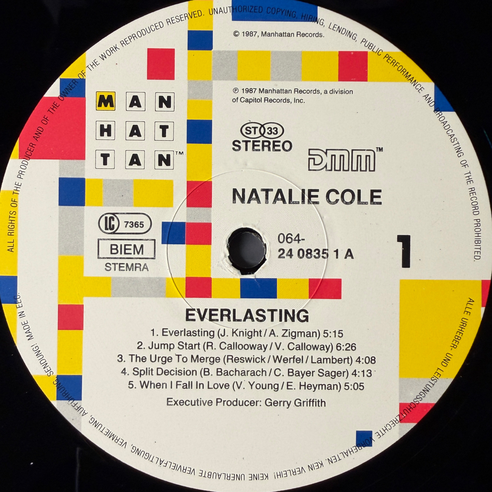Natalie Cole ‎– Everlasting (Европа 1987г.) Т