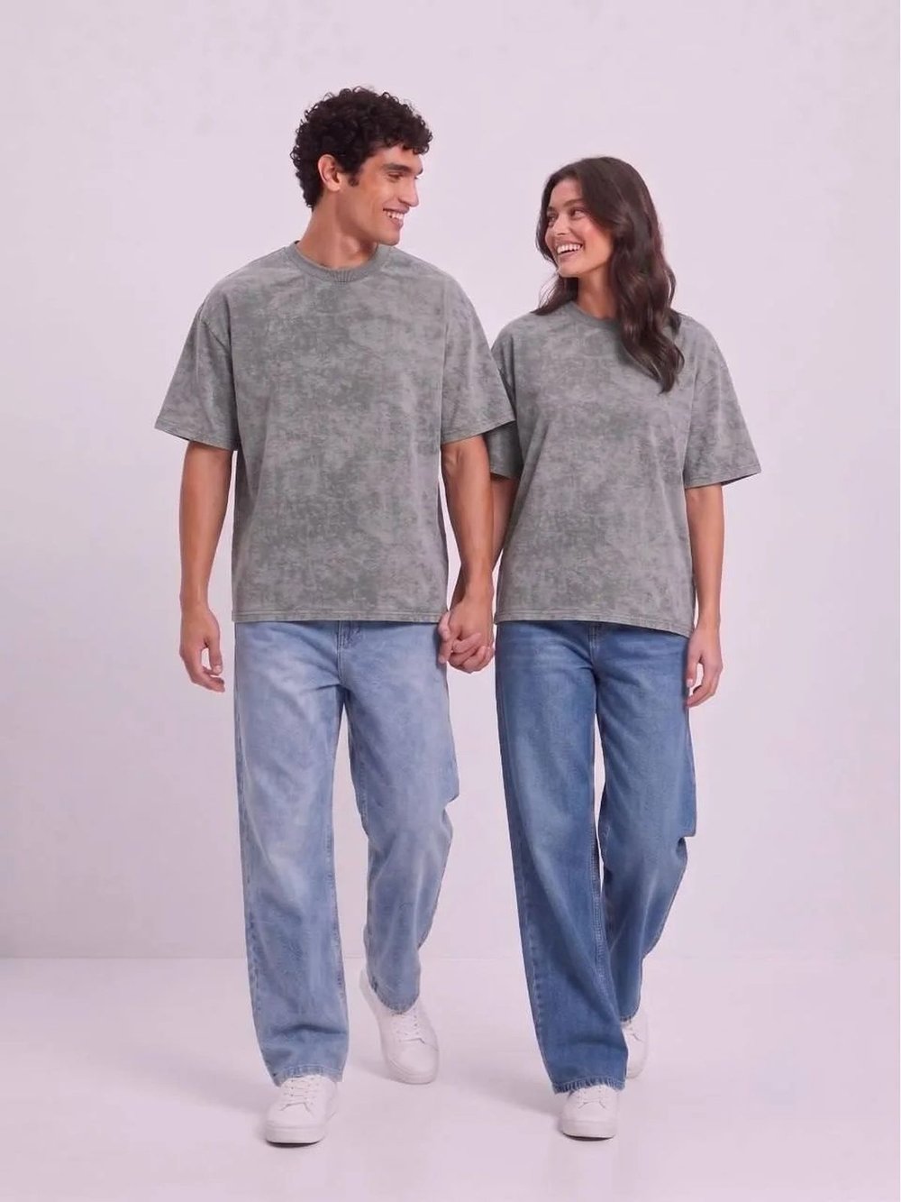 Футболка серый меланж  oversize  (54)