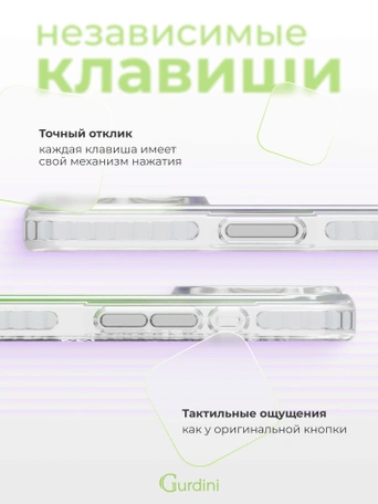 Чехол накладка iPhone 15 Pro 6.1" Gurdini Ocean Case (8) Transparent хамелеон